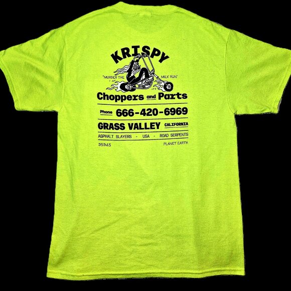 6 pc. bundle 2 Med Chopper Moto Cycles Shirts + Trucker Hat & Pennants NEW - Picture 5 of 10